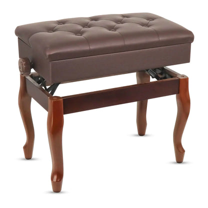 Banc de piano 5 Core en bois, hauteur ajustable, tabouret robuste pour clavier avec rangement, coloris marron