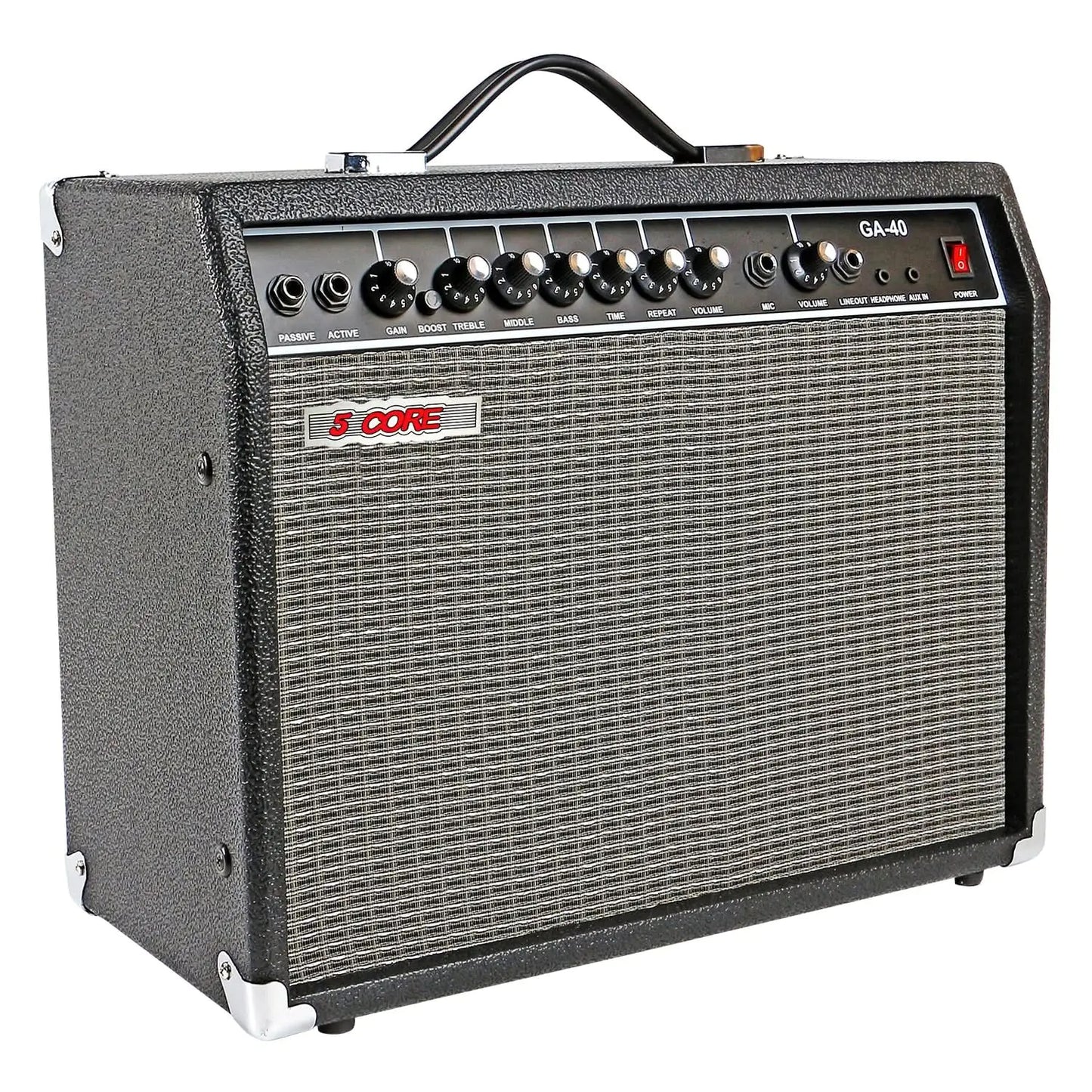 5 Core Guitar Amplifier for Portable Acoustic Electric Bass, 40W Practice Amp BLACK.