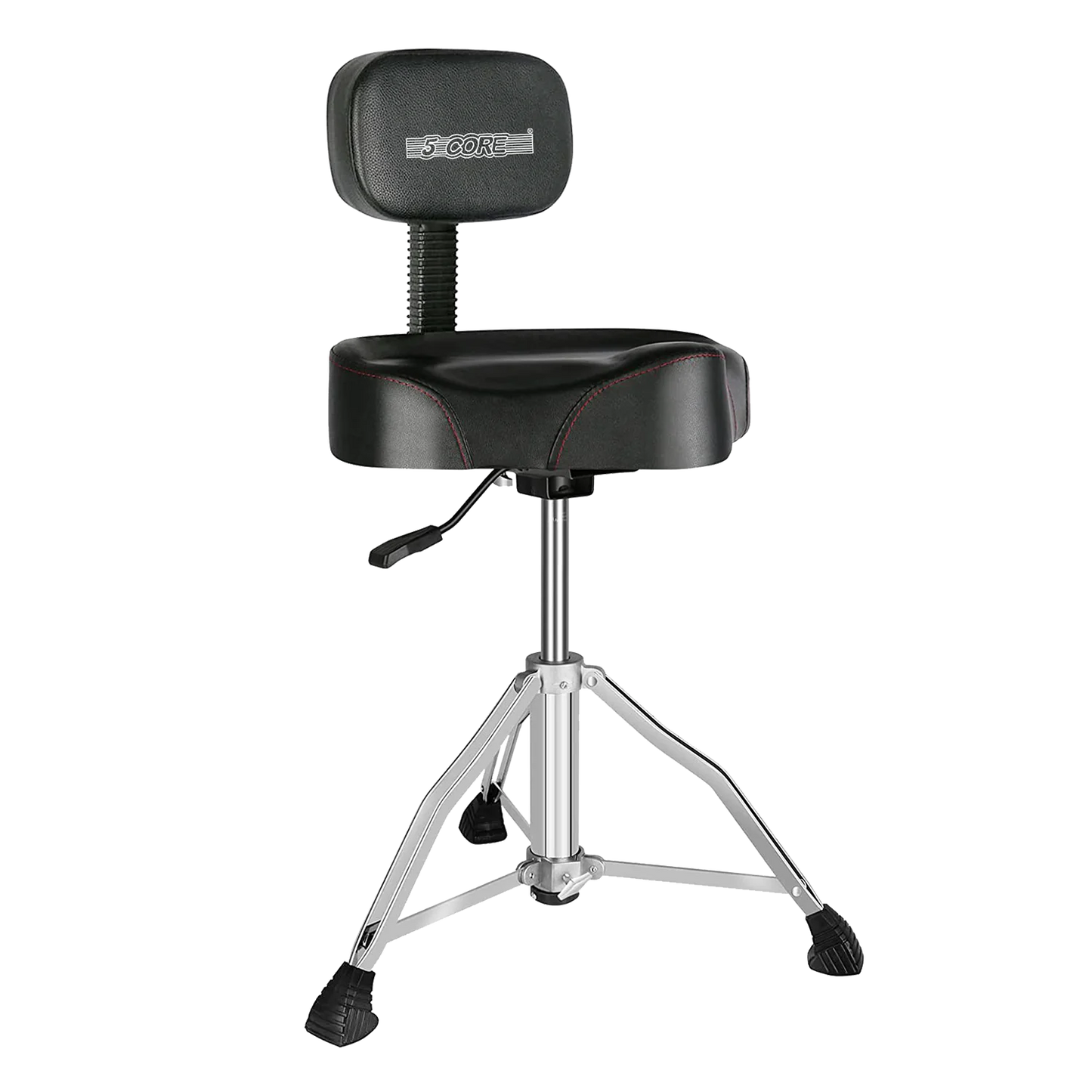 5Core Padded Drum Stool with Backrest, Drummer Seat for Adults and Kids - BLACK