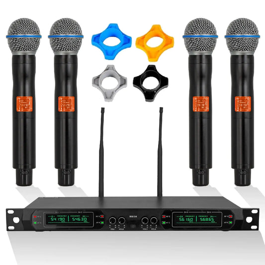 Système de microphone sans fil 5 Core, 4 canaux UHF, récepteur portable 492F avec microphone sans fil