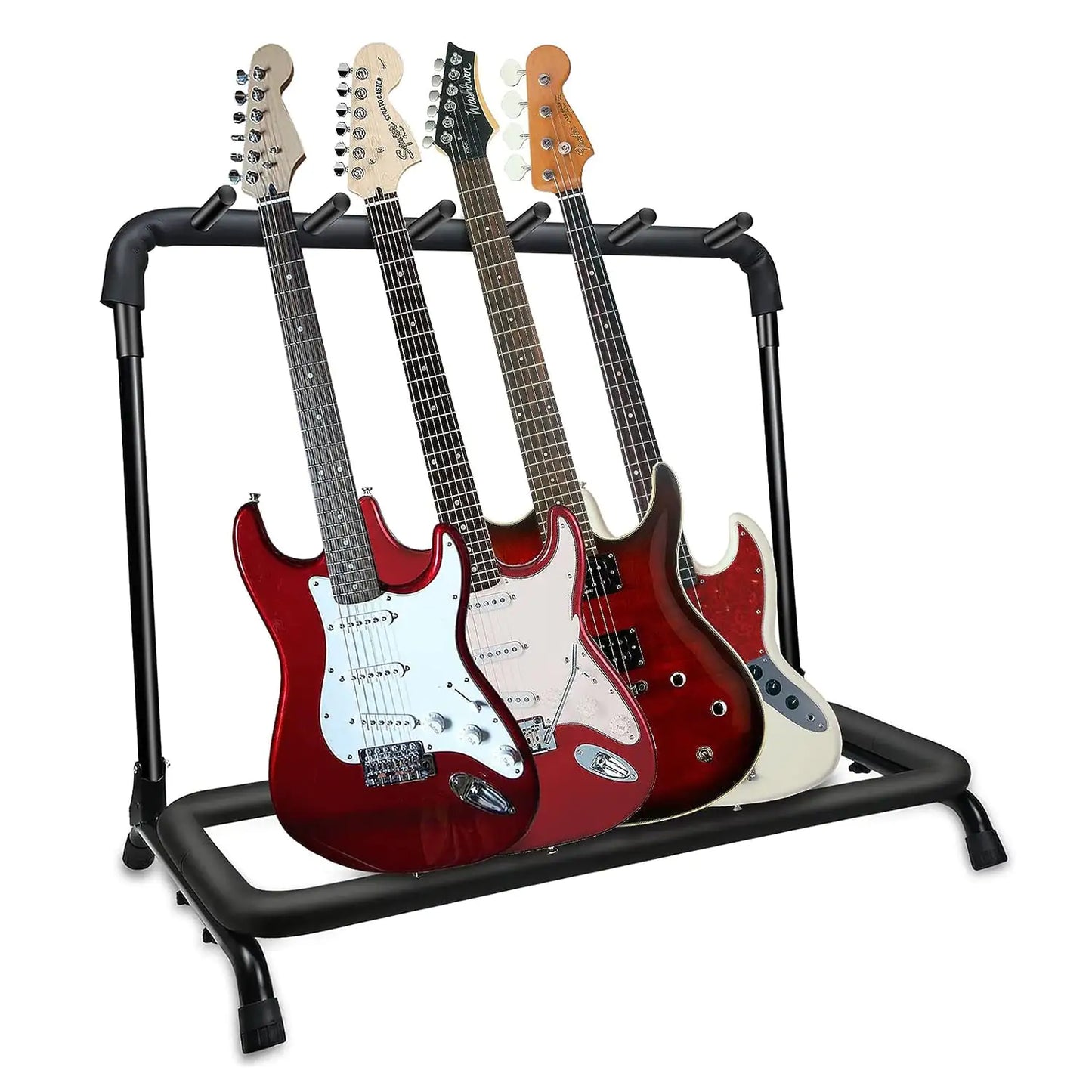 Rack à guitare 5Core à 5 emplacements - supports de guitare pour un rangement au sol sécurisé pour guitares électriques, acoustiques et Flying V