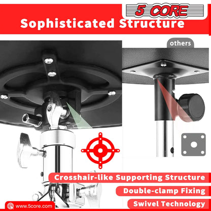 Tabouret de batterie 5Core, siège rembourré pour guitariste, tabouret de batteur pour adultes et enfants, MARRON