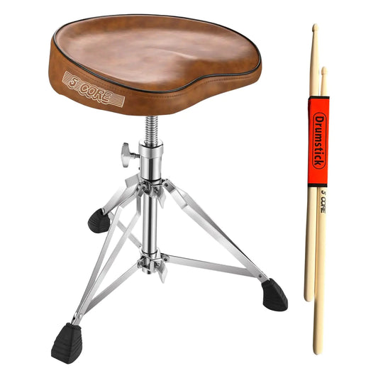 Tabouret de batterie 5Core, siège rembourré pour guitariste, tabouret de batteur pour adultes et enfants, MARRON